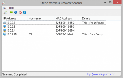 Скриншот приложения SterJo Wireless Network Scanner - №1