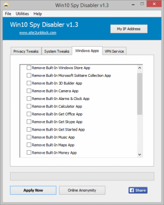 Скриншот приложения Win10 Spy Disabler - №2