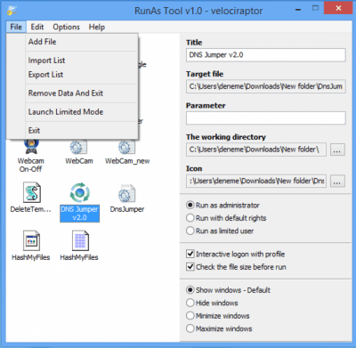 Скриншот приложения RunAsTool - №3