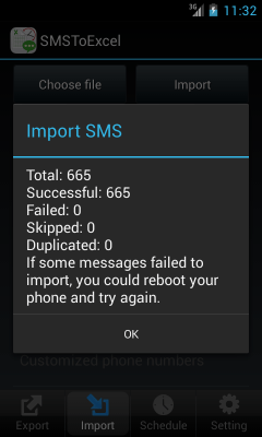Скриншот приложения SMSToExcel Backup SMS in Excel - №3