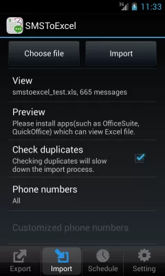 Скриншот приложения SMSToExcel Backup SMS in Excel - №5