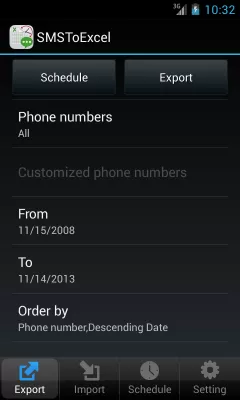 Скриншот приложения SMSToExcel Backup SMS in Excel - №7