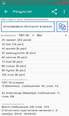 Скриншот приложения TopChatWords for VK - №5