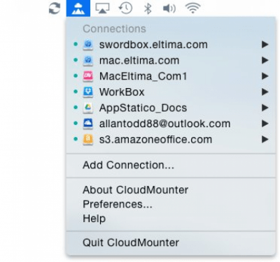 Скриншот приложения CloudMounter для Mac - №1