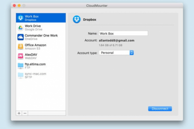 Скриншот приложения CloudMounter для Mac - №2
