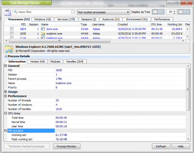 Скриншот приложения MiTeC Task Manager DeLuxe - №5