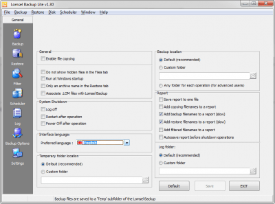 Скриншот приложения Lomsel Backup Lite - №1