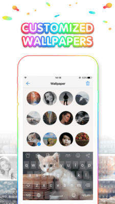 Скриншот приложения Rainbow Keyboard - Emojis, GIF, Wallpaper, Theme - №4