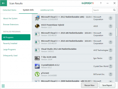 Скриншот приложения Kaspersky System Checker - №2
