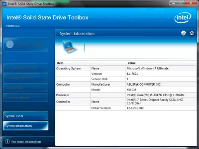 Скриншот приложения Intel Solid-State Drive Toolbox - №3