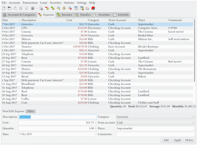 Скриншот приложения Eqonomize! - №3