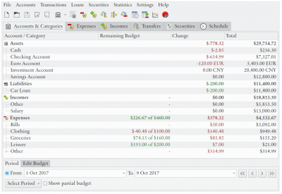 Скриншот приложения Eqonomize! - №5
