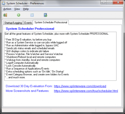Скриншот приложения System Scheduler Free - №3