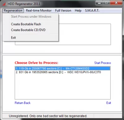 Скриншот приложения HDD Regenerator - №1