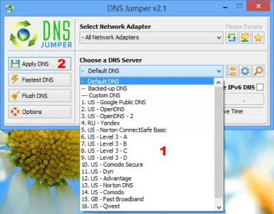 Скриншот приложения DNS Jumper - №2
