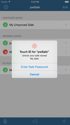 Скриншот приложения pwSafe 2 - №1