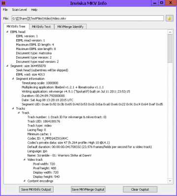 Скриншот приложения Inviska MKV Info - №1