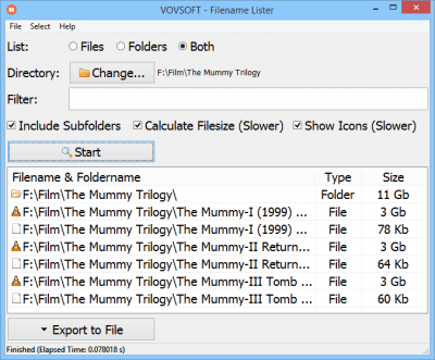 Скриншот приложения Filename Lister - №1