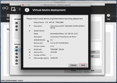 Скриншот приложения Genymotion - №3