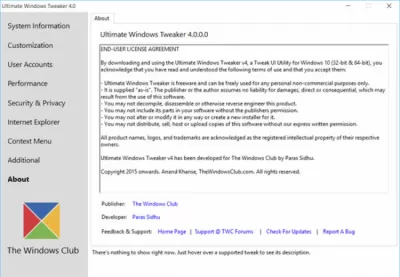 Скриншот приложения Ultimate Windows Tweaker - №3