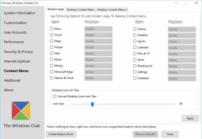 Скриншот приложения Ultimate Windows Tweaker - №7
