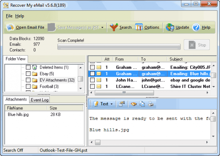 Почта 5. Email Recovery. Outlook 98. Recovery email sent. Email screenshot.