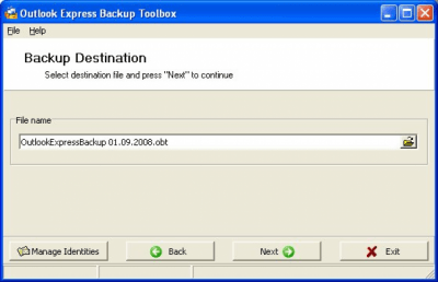 Скриншот приложения Outlook Express Backup Toolbox - №2