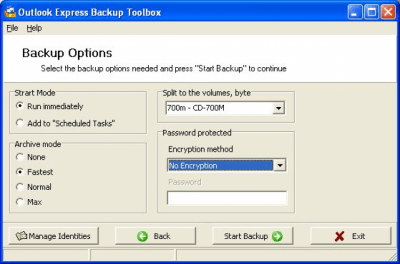 Скриншот приложения Outlook Express Backup Toolbox - №3