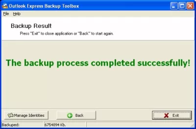 Скриншот приложения Outlook Express Backup Toolbox - №5