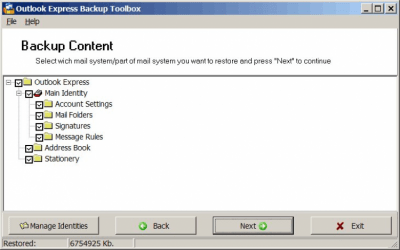 Скриншот приложения Outlook Express Backup Toolbox - №10