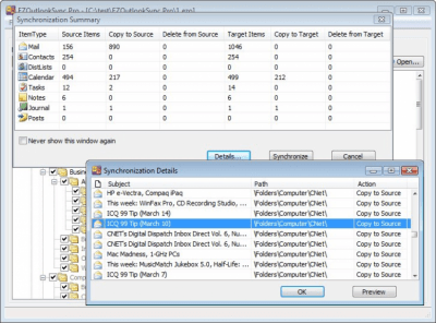 Скриншот приложения EZOutlookSync Pro - №3
