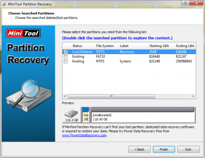 Скриншот приложения MiniTool Partition Recovery - №1