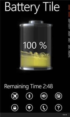 Скриншот приложения Battery Tile Windows Phone - №6