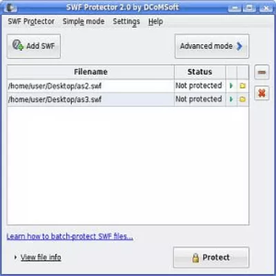 Скриншот приложения SWF Protector for Linux - №1
