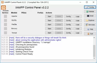 Скриншот приложения XAMPP для Windows - №1