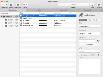 Скриншот приложения KeePass for OS X - №1