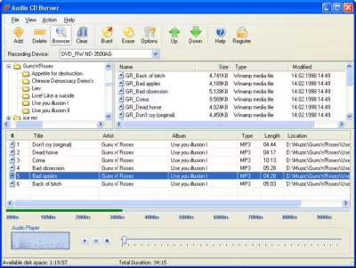 Скриншот приложения Audio CD Burner - №1