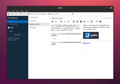 Скриншот приложения Joplin Linux - №1