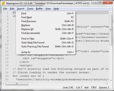 Скриншот приложения Textadept - №3