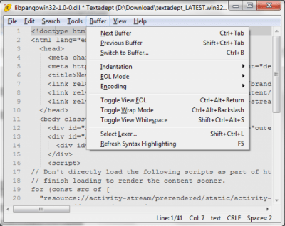 Скриншот приложения Textadept - №5