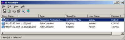Скриншот приложения IE PassView - №1