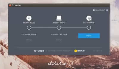 Скриншот приложения Etcher Linux - №1