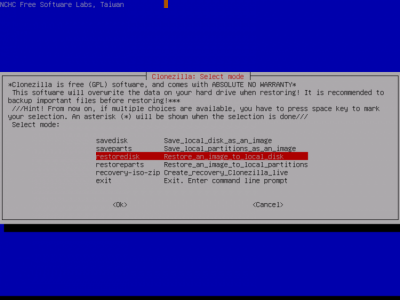 Скриншот приложения Clonezilla - №8