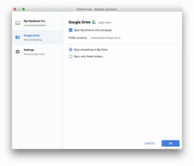 Скриншот приложения Google Backup and Sync - №3
