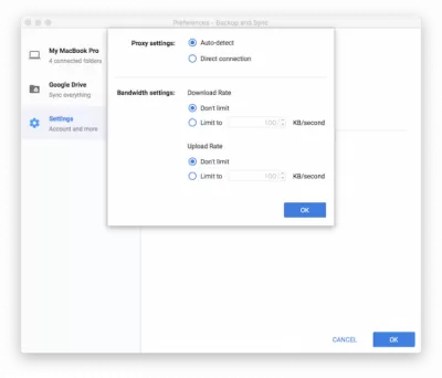 Скриншот приложения Google Backup and Sync - №4