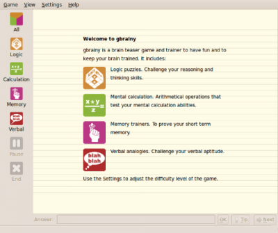 Скриншот приложения GBrainy - №1