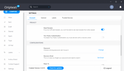 Скриншот приложения Criptext - №3