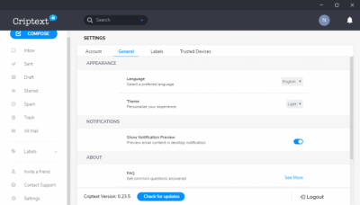 Скриншот приложения Criptext - №4