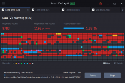 Скриншот приложения IObit Smart Defrag - №3
