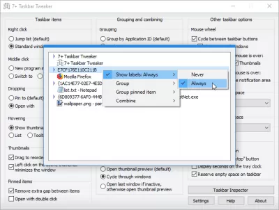Скриншот приложения 7+ Taskbar Tweaker - №3